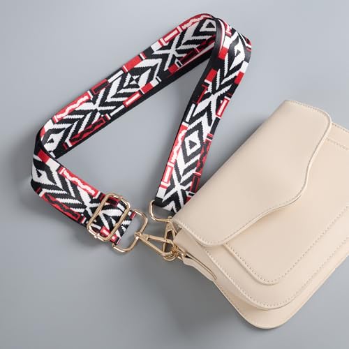 Image of chushui Colorful Pattern Purse Strap, Wide Crossbody Bag Strap Replacement | Change the look of your bag with a simple strap swap.