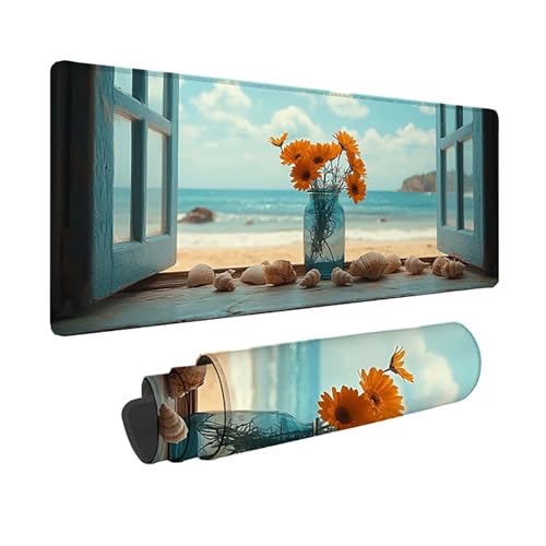 Tapis de souris XXL imperméable avec bords cousus pour confort de bureau
