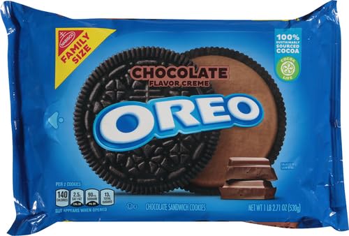 Image of OREO Chocolate Creme Chocolate Sandwich Cookies, Family Size, 18.71 oz (Pack of 2)