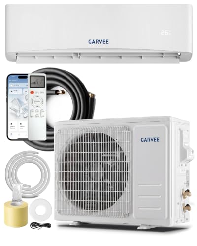 Image of Garvee 12000 BTU Mini Split AC /Heating System, 17 SEER2 Inverter Split System Air Conditioners, Ductless Wall Mount Heat Pump, AC Unit Cool Up to 750 Sq. Ft, Wi-Fi Enabled, Works with Alexa, 230V
