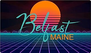 Belfast Maine 4 X 2.25-Inch Vinyl Decal Stiker Retro Neon Design