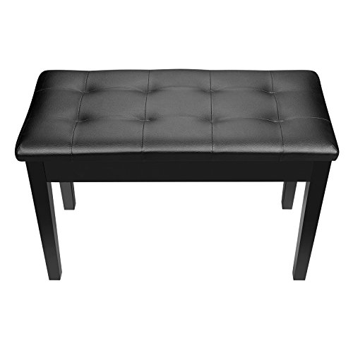 LAGRIMA Wooden Keyboard Piano Bench Stool with Storage for Beginner Black - Thumbnail 3