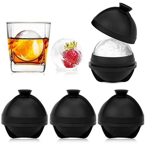 3 piezas Molde de bola de hielo,esféricas de silicona,Molde de cubitos de hielo de silicona,Molde Grande Cubitos Hielo,Bandeja de bolas de hielo,Bandeja De Hielo De Silicona,Molde Cubo Hielo (A) Cover