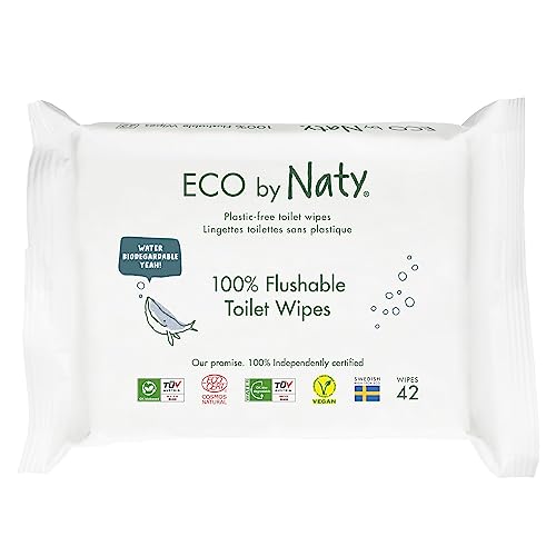 Eco by Naty Toallitas desechables wc para bebés - Toallitas húmedas compostables y de origen vegetal, sin productos químicos e hipoalergénicas, seguras para la piel sensible, 504 unidades (12x42)