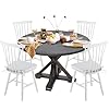 Colamy dining table set for 4 45 inch round kitchen dining table with chairs wooden dining table with 4 windsor dining chairs for kitchen dining room restaurantbrownwhite  urban country home decor