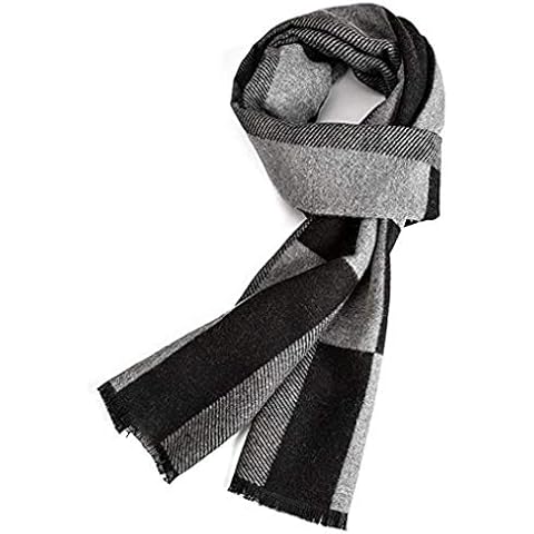 EONPOW Warm Winter Scarf Men, Mens Autumn Plaid Scarves Cover