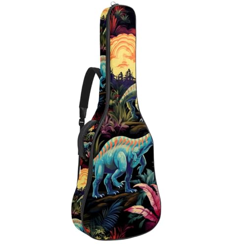 Housse guitare acoustique 109 cm motif dinosaure en tissu Oxford imperméable