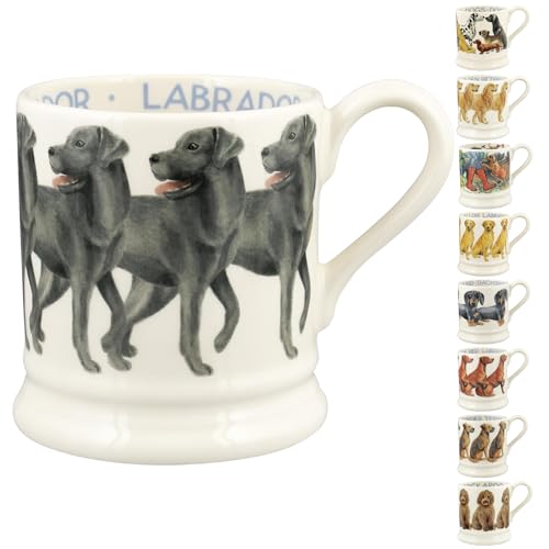 Emma Bridgewater Large Mug 1/2 Pint Ceramic Coffee Mug Large - Stoneware Mug Cappuccino Latte Coffee Tea Cup - Beautiful Mugs Birthday Gift - Coffee Mug Black Labrador