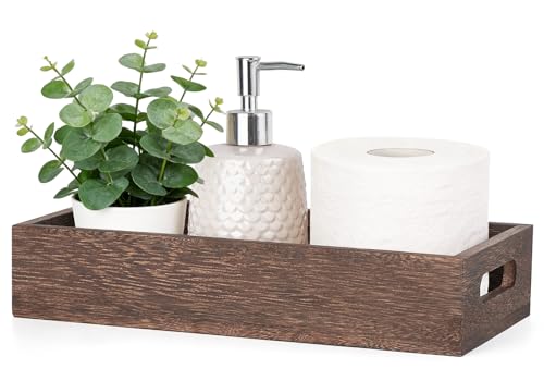 Mkono Bathroom Basket Wood Toilet Paper Storage Basket with Handle
