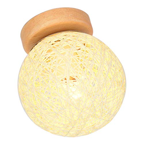 Tubayia Plafonnier boule en rotin - Décoration pour salon, chambre à coucher, salle à manger Cover