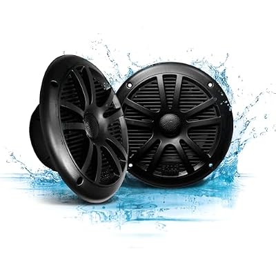 BOSS Audio Systems MR6B 6.5 inch Marine Stereo Boat Speakers - 180 Watts (pair), 2 Way, Full Range, Tweeters, Coaxial, Weatherproof, Sold in Pairs