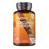 Extracto de Cúrcuma 25000mg* con Pimienta Negra y Jengibre - 95% de Curcuminoides, 6 Meses de Suministro, 180 Cápsulas Veganas de Extracto 50:1 - Sin OGM ni Estearato de Magnesio - WeightWorld