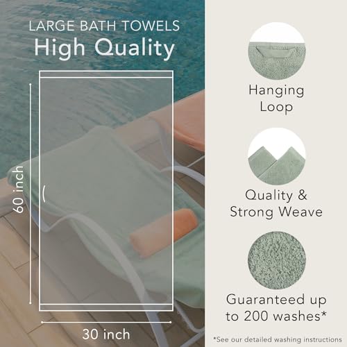 Ohm Ôhm - Terry Cloth Towel Set - 4 Extra Fluffy & Soft Large Bath Towels thumb #2