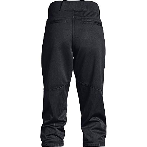 image for Under Armour Girls' Softball Pants, Black (001)/Baseball Gray, Youth S