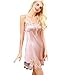 Produktbild Nachthemden Frauen Silk Pyjamas Sommer-dünne Spitze Moderne Riemchen Nightgown Spitze 100% Seide Seide (Color : Pink, Size : L)