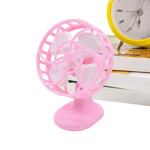 Ventilador De Escritorio - Modelo Decorativo Falso Ventilador De Escritorio En Miniatura, Modelo Ďe Exhibición Đe Casas D́e Muñecas, Accesorio Realista | Biblioteca Casera del Dormitorio, Estudio D̄e