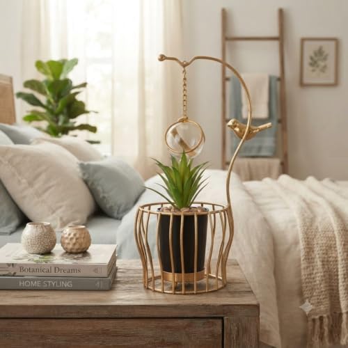 Image of Premium Golden Metal Decorative Planter