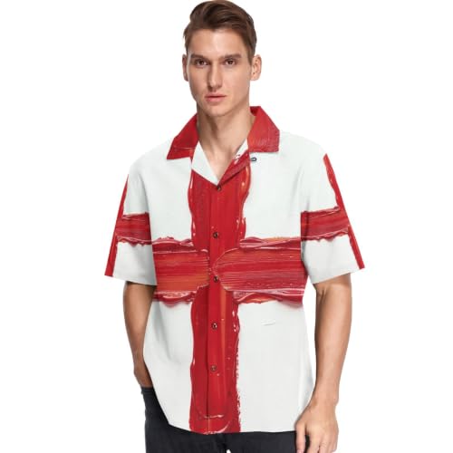 Chemise hawaïenne drapeau Angleterre pour homme à manches courtes GuoChe