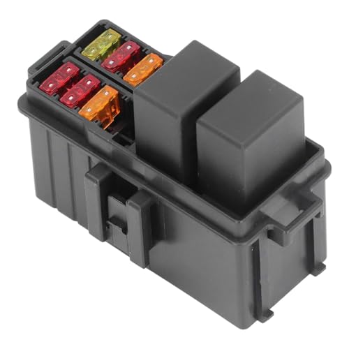 Fuse Relay Box with 2PCS 12VDC 30A 5 Pin Relays and 6PCS 5A 10A 20A Fuses for Car Boat