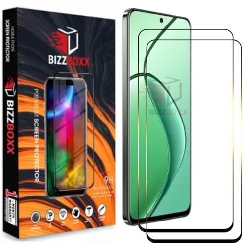 Image of Premium Screen Protector Compatible With realme 12 5G | Tempered Glass Guard | Anti Static | Full Screen Coverage-Edge to Edge | 9H Hardness | With Easy Installation Kit (Pack of 2)
