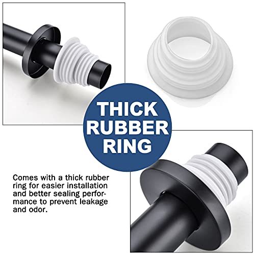 Hanebath Brass Round Bottle P-Trap 1 1/4, Adjustable Bathroom Basin Sink Waste Trap Drain Kit, Matte Black #TOP3