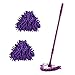 Microfiber Triangle Spin Mop Retractable Mops with 2 Extra Refills for Home Wall Floor Office(Purple)