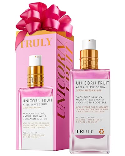 Truly Beauty Unicorn Fruit After Shave Serum | Rejuvenating Ingrown Hair Treatment & Redness Relief | Acai, Matcha & Rose Water | Hydrates, Soothes, & Smooths Skin | Cotton Candy Scent (3.1 fl oz)