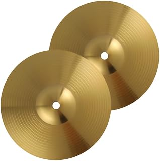 Milisten Drum Cymbal, 2pcs 10 Inches Crash Cymbals Sound Ride Replacement Brass Piece Jazz Part Supplies Accessories for Drum Kit Replacement Beginners Practice
