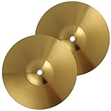 Milisten 2Pcs Drum Set Cymbals 9.84 Inch Crash Ride Jazz Drum Cymbal Brass Percussion Instrument Accessories for Practice and Replacement