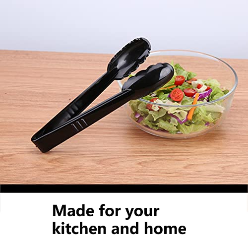 24 Pieces Plastic Serving Tongs For Kitchen, Disposable Utensils Set, 9 Inch Heavy Duty Scalloped Salad Tongs, Food Safe Material, Perfect For Buffets And Bbq, Black #TOP5