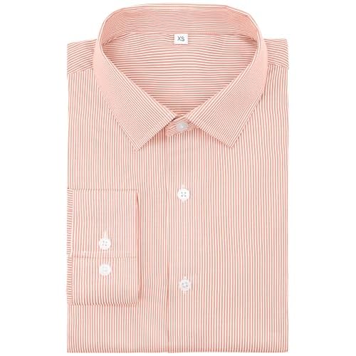 Men's Dress Shirts Long Sleeve Button Down Striped Shirt for Men Regular Fit Wrinkle Resistant Shirts 3X-Large 00110_peach