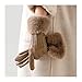 QHUANYANI Winter Gloves Women Luxury Leather Fashion Elegant Wrist Winter Party Warm Thick Windproof Gloves(X)