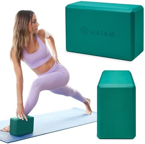 Gaiam Yoga Block - Supportive Latex-Free Eva Foam - Soft Non-Slip...