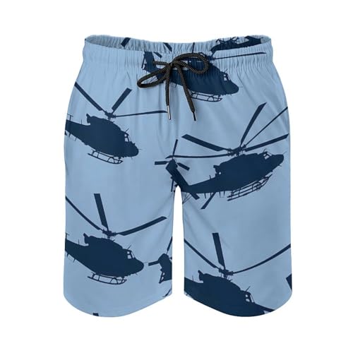 Helicopter Mens Swim Trunks with Mesh Lining Stretch Swimming Shorts Quick Dry with Pockets for Beach3