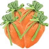 4 Pezzi Sacchetti Regalo a Forma di Carota Arancia in Stoffa