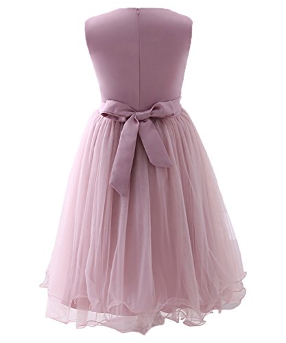 ABAO SISTER Flower Girl Dress Lace Tulle Communion Party Sleeveless Bow Dresses 2-13 Year Old2