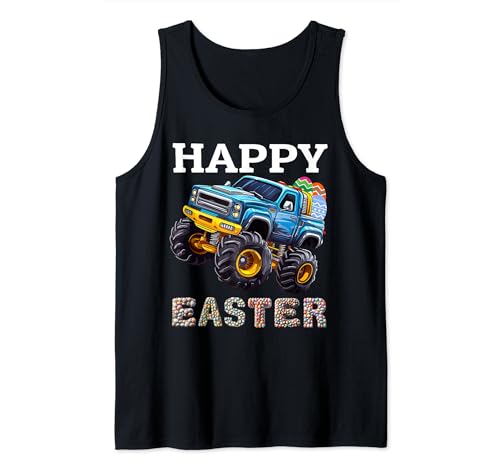 Happy Easter Monster Truck Huevos de Pascua Niños Niñas Camiseta sin Mangas