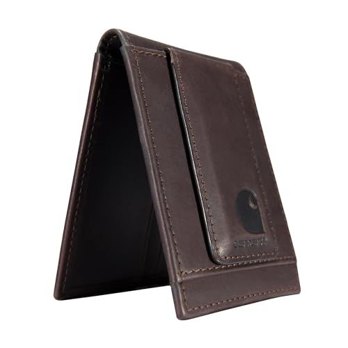 Carhartt Men’s Oil Tan Leather Wallet, Front Pocket, Passcase & Trifold Designs, Long-Lasting Construction, Gifts for Men