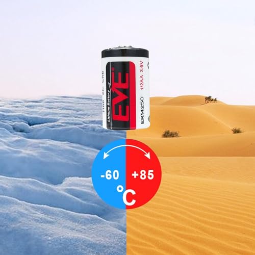 Image of 5 Packs EVE ER14250 1 /2AA 3.6V Battery 1200mAh LS14250 14250 Battery Non-Rechargeable