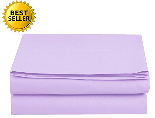 Luxury Flat Sheet on Amazon Elegant Comfort Wrinkle-Free 1500 Premier Hotel Quality 1-Piece Flat Sheet, Queen Size, Lilac