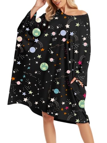 Image of CRIPOM Plus Size Moo Moos for Women Oversized Sleep Shirts for Women Oversized Nightgown with Pocket Fit S-5XL
