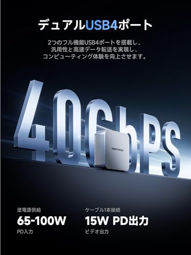 undefined MINISFORUM AI M1 Pro-285H ミニ PC、 インテル Core Ultra 9 285H、 Intel Arc 140T GPU 、OCulink ポート外付け GPU 対応、DDR5 64GB(最大 128GB)、2TB SSD、HDMI2.1、DP1.4、USB4×2 (4 画面出力)、Wi-Fi 7&2.5G LAN の商品画像 6