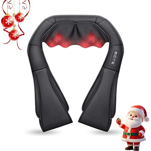 Comfier Masajeador de Cuello y Hombros, Shiatsu Masajeador Cervical y Espalda con Función de Calor, Masajeador Eléctrico para Relajación en Casa, Oficina,Regalos para Hombres y