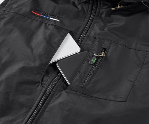 Image of Lightweight Outdoor Vest Jacket for Men, Windbreaker for Golf, Safari, Travel, Fishing, Hiking