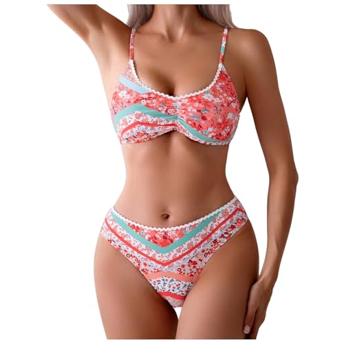 Bikinis Mujer 2026 Talla Grande Reductor Bikini Dos Piezas Push Up Bañadores Reductores Barriga Bikini Cintura Alta De Baño Adecuado Viajes Playa La Natacion(M)