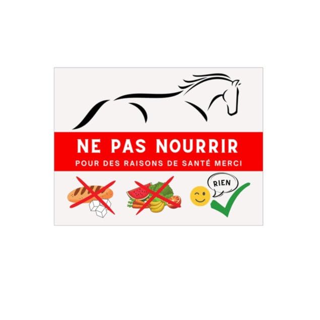 Plaque ne pas nourrir cheval poney : panneau signalisation animaux 15x20