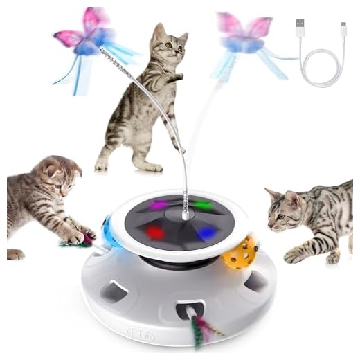 Interactief kattenspeelgoed: Echt Kat-astisch plezier! 2024 13 PUHOHUN 3-in-1 kattenspeelgoed, interactief kattenspeelgoed, automatisch kattenspeelgoed, vlinderspeelgoed en veerspeelgoed, met 2 opzetstukken