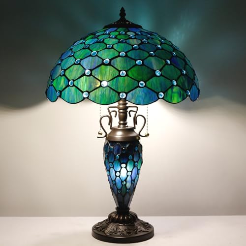 Zjart Z12A04F16 Tiffany Table Lamp Stained Glass Lamp 16X16X24 Inch Mother Daughter Antique Reading Lamp thumb #5