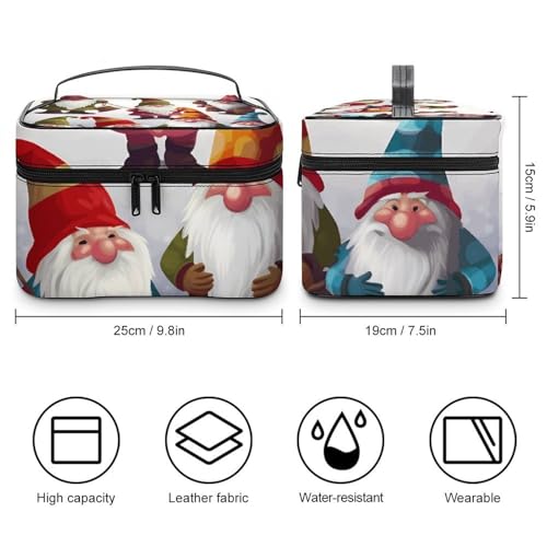Bolsa de maquillaje grande e impermeable con compartimentos y asa para viaje 2