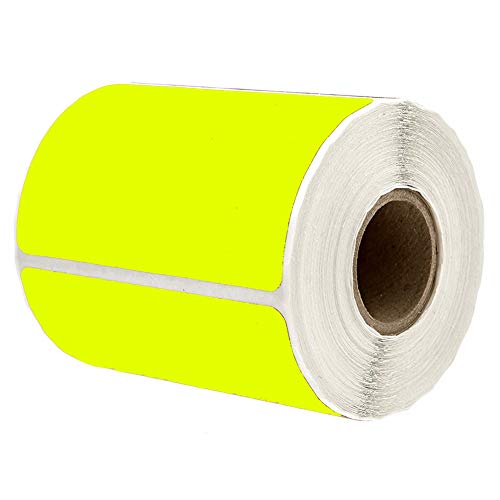 2 x 3 Yellow Rectangle Color Coding Labels - Square Color-Code Stickers Permanent Adhesive, Write-On Surface - 250 Labels per Roll